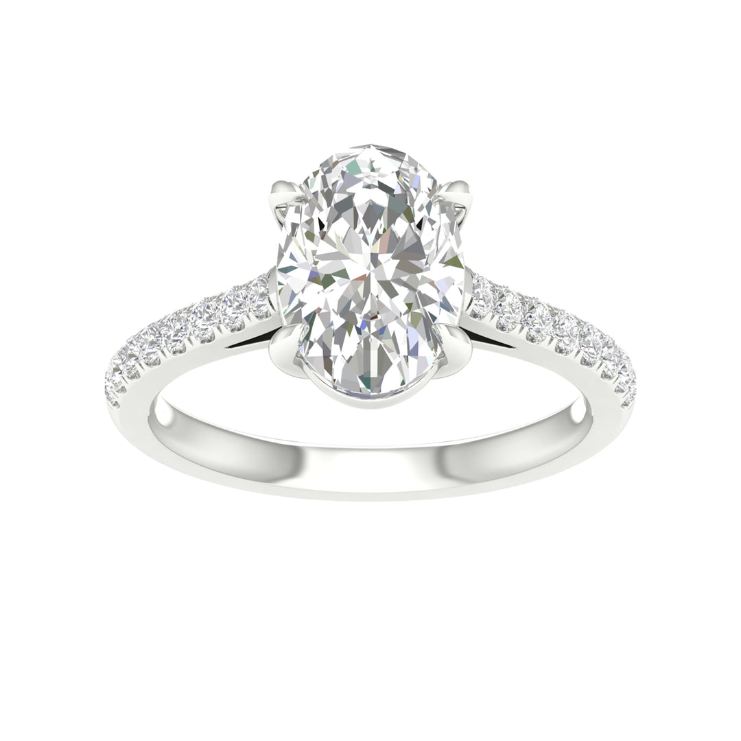 Brilliant 14K White Gold Lab Diamond Engagement Ring 2.25CT