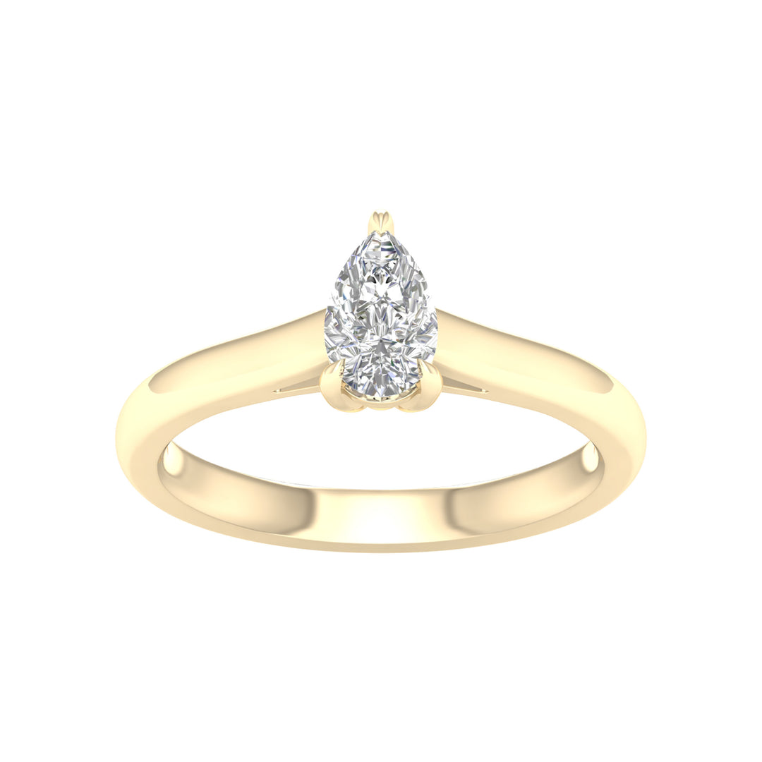 Certified 14K Yellow Gold Lab Diamond Solitaire Ring (0.50CT)