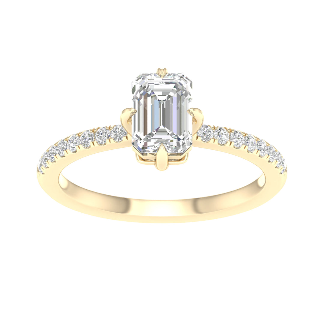 Brilliant 14K Yellow Gold Lab Diamond Engagement Ring (1.15CT)