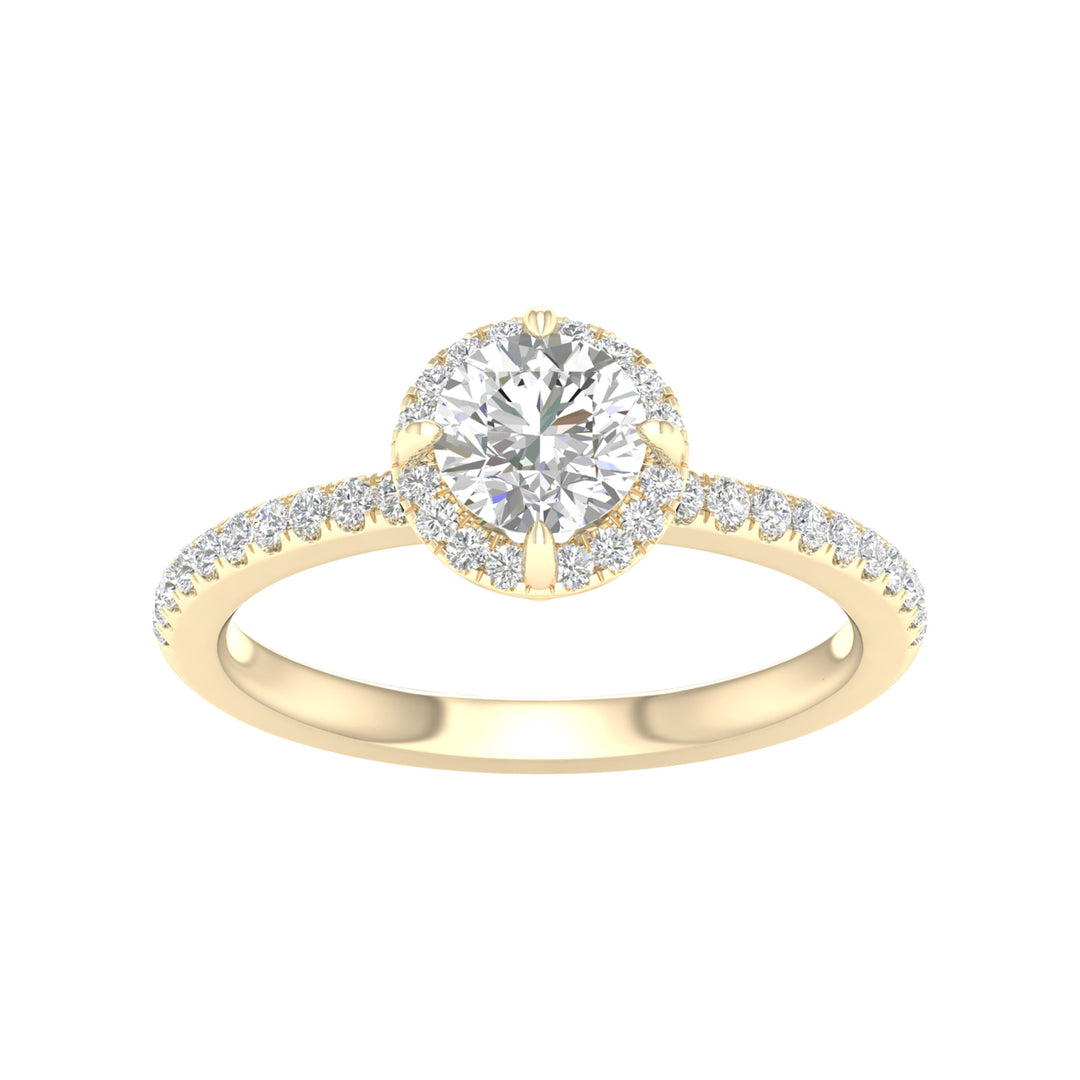 Brilliant 14K Yellow Gold 1.25CT Lab Diamond Engagement Ring
