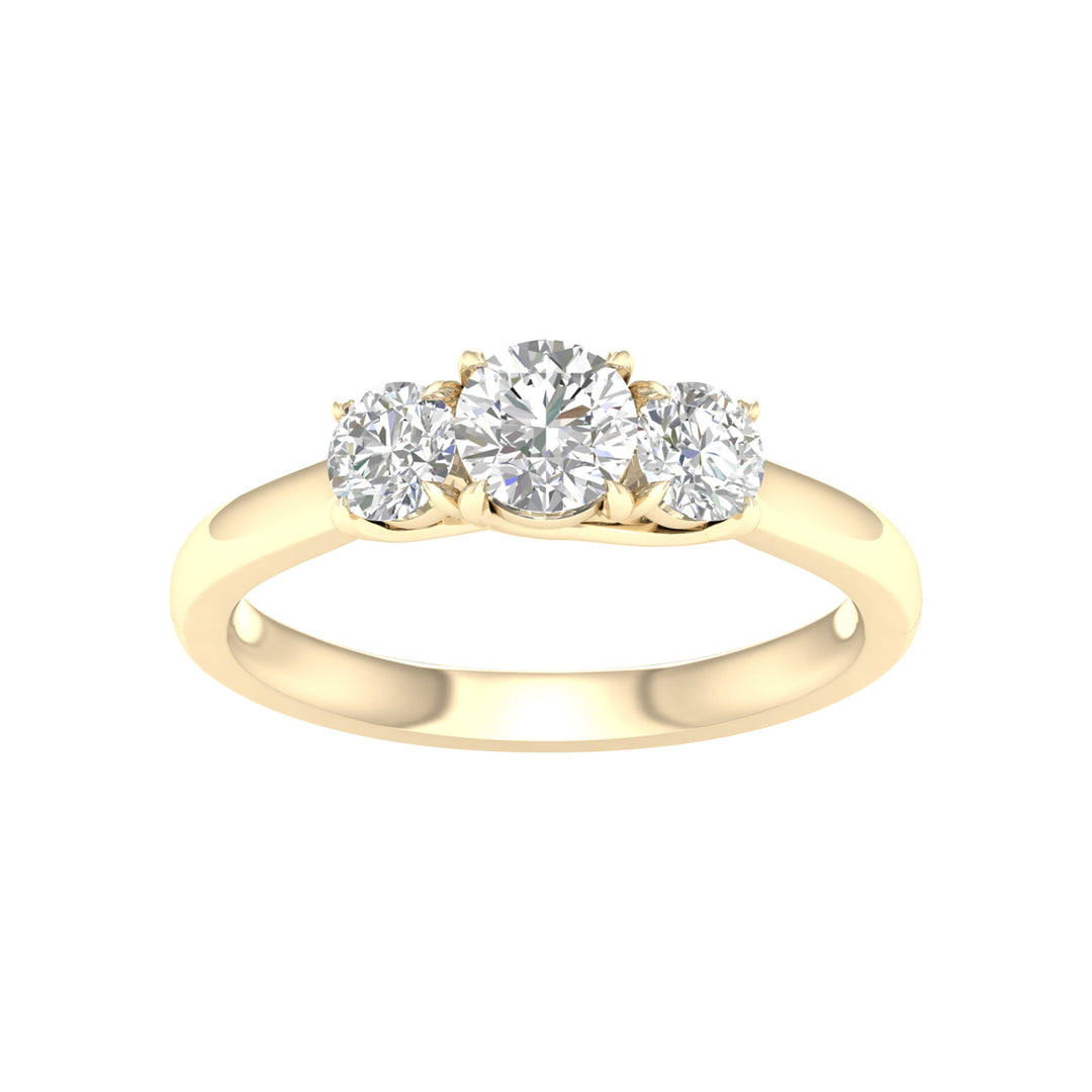 Certified 1CT Lab Diamond Solitaire in 14K Yellow Gold