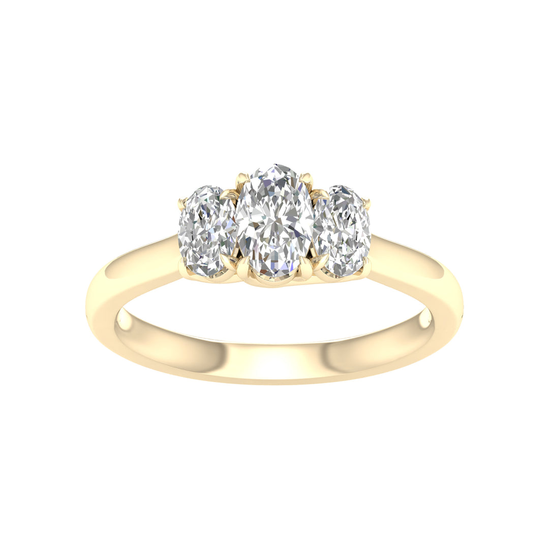 14K Yellow Gold 1CT Lab Diamond Solitaire Engagement Ring