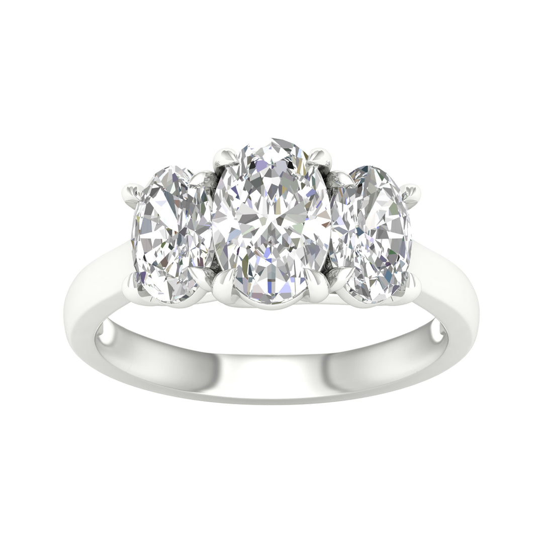 Certified 3.00CT Lab Diamond Solitaire in Pure White Gold