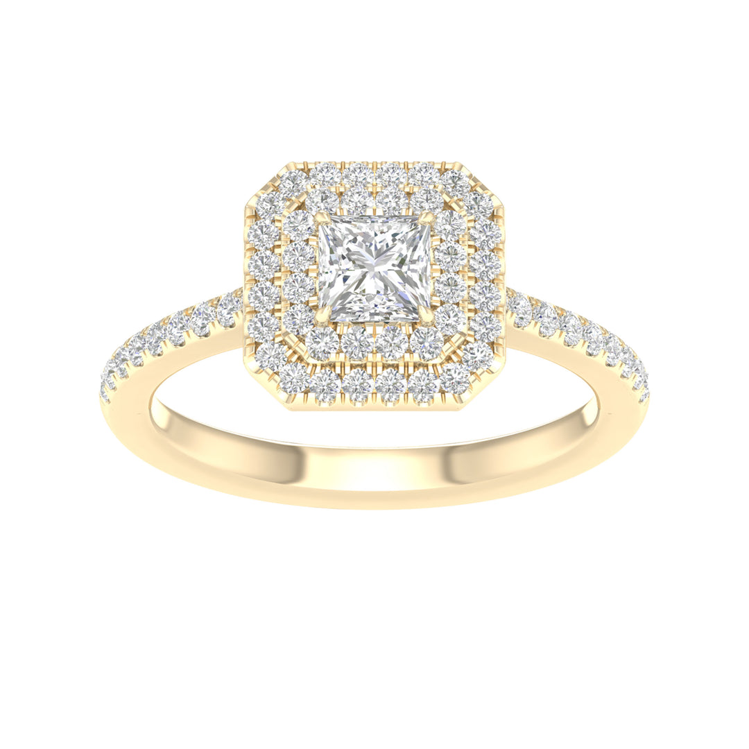 Certified 14K Yellow Gold Lab Diamond Engagement Ring (1.15CT)