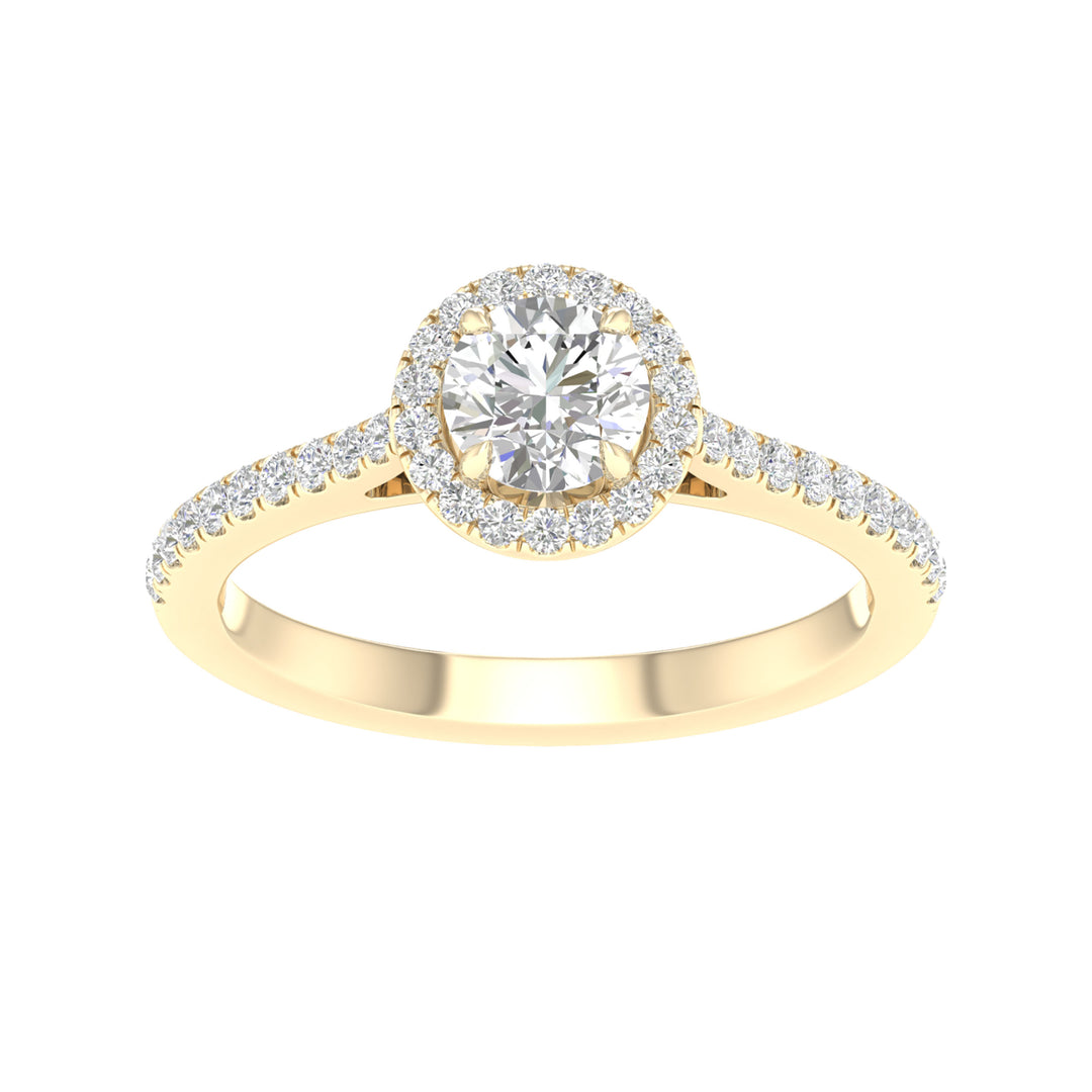 Brilliant 14K Yellow Gold 1CT Lab Diamond Engagement Ring
