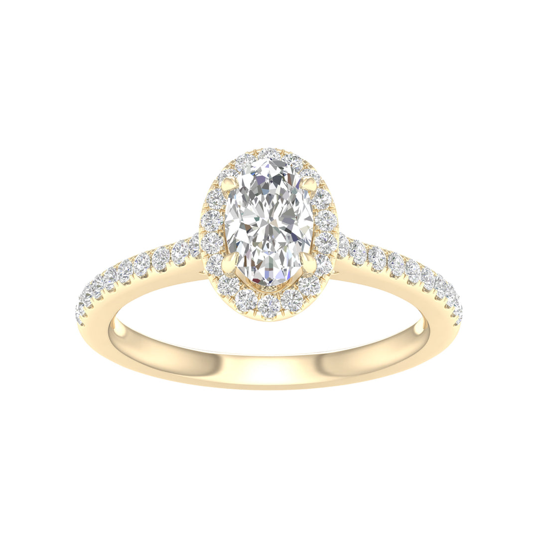 14K Yellow Gold 1CT Lab Diamond Engagement Ring (IGI)