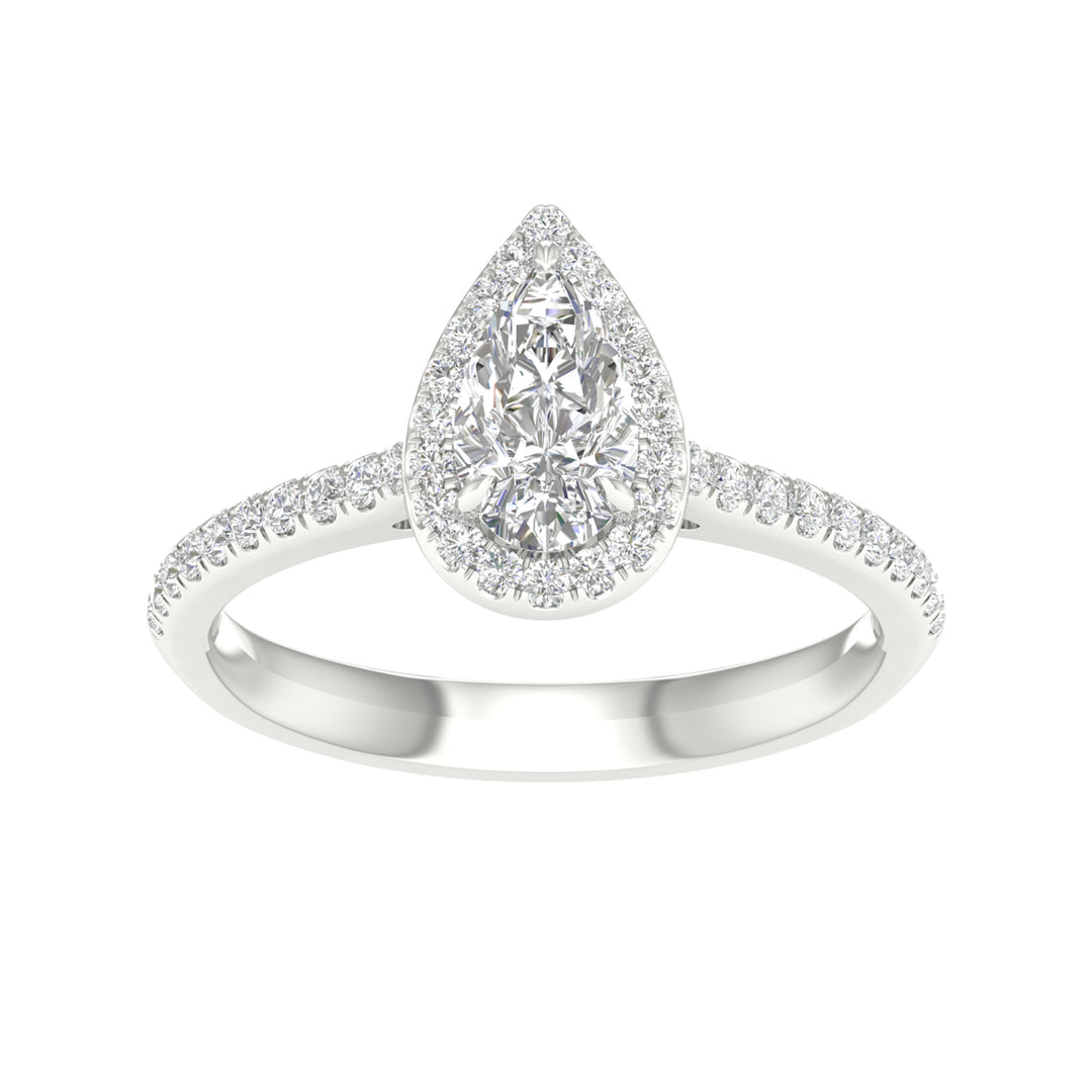 Certified 14K White Gold 1.25CT Lab Diamond Engagement Ring
