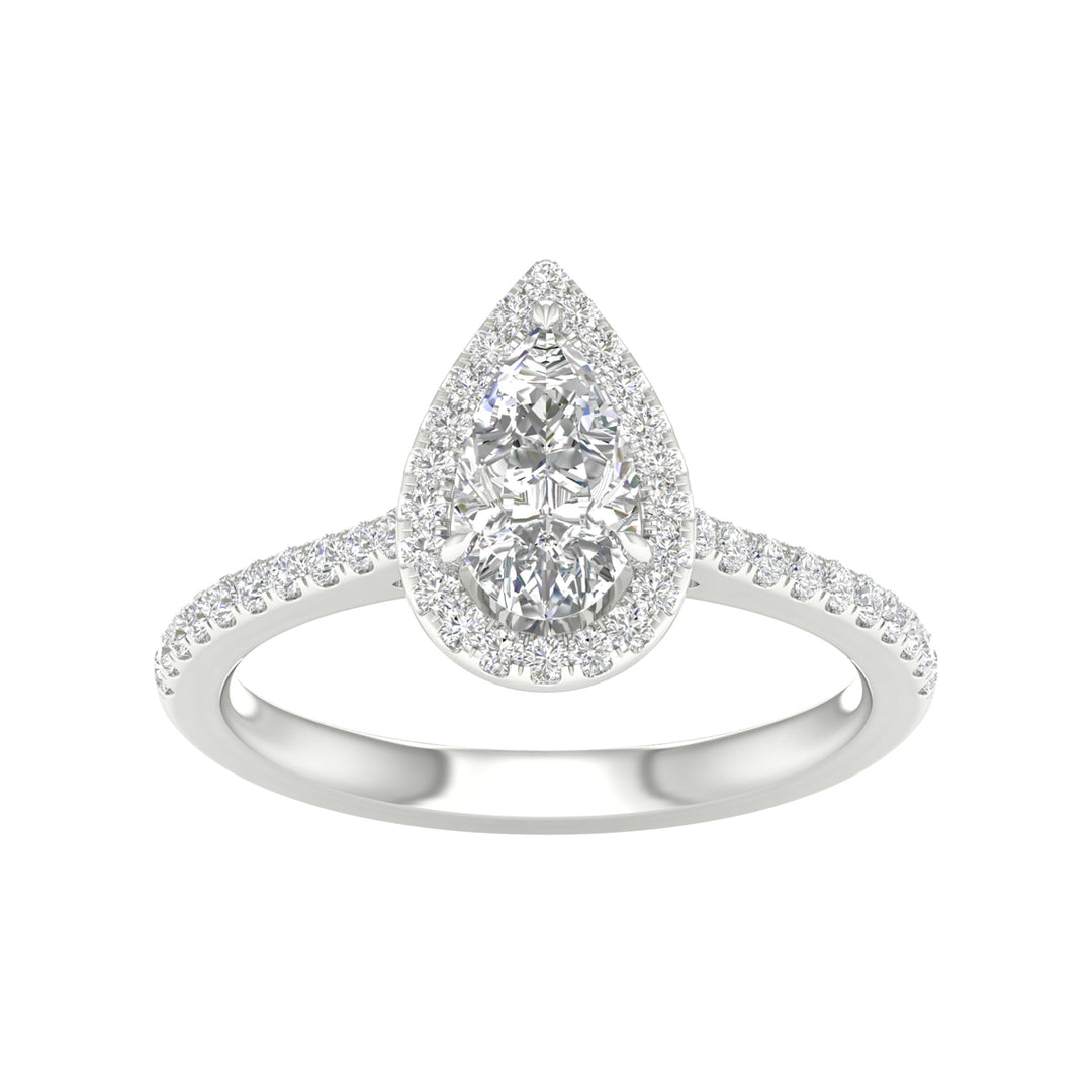Brilliant 14K White Gold 2.25CT Lab Diamond Engagement Ring