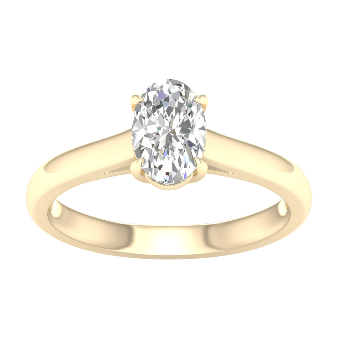 14K Yellow Gold 1CT Lab Grown Diamond Solitaire Ring