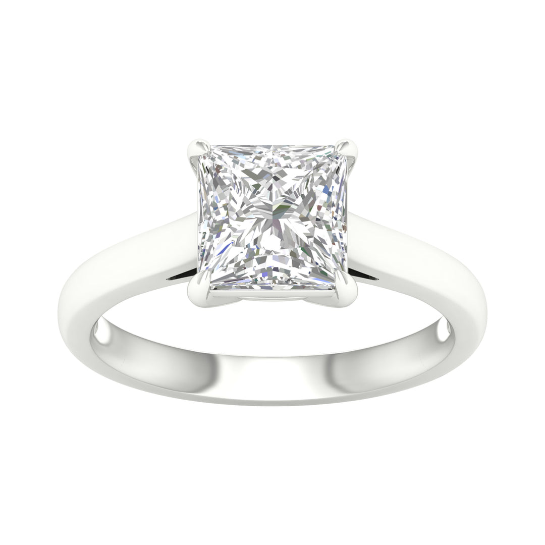 Brilliant 14k White Gold 5CT Lab Diamond Engagement Ring