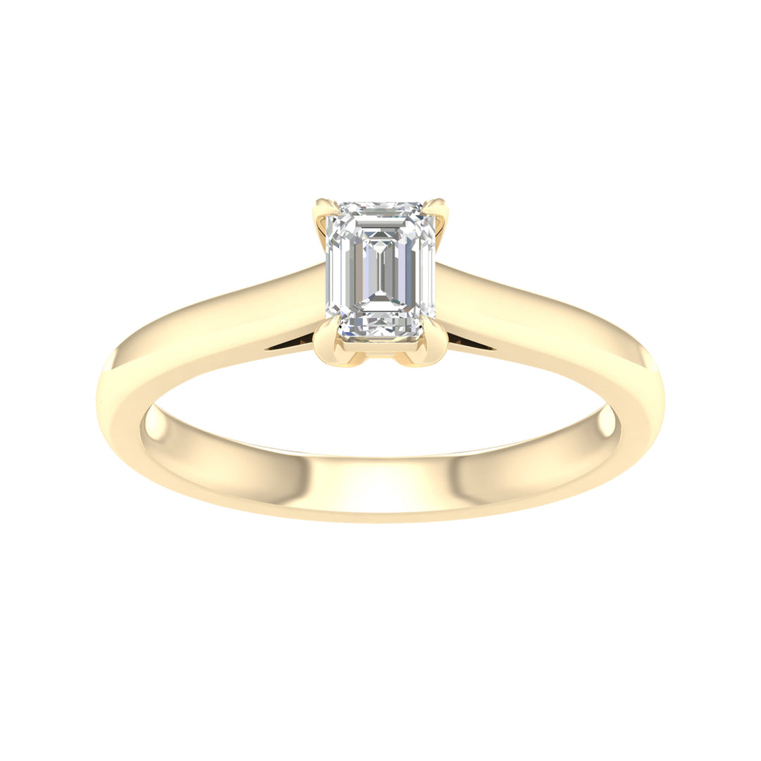 Certified 14K Yellow Gold Lab Diamond Solitaire Ring