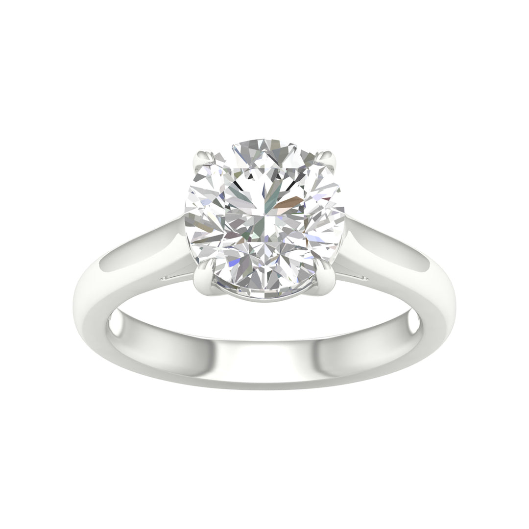 Certified 14k White Gold 5CT Lab Diamond Solitaire Ring