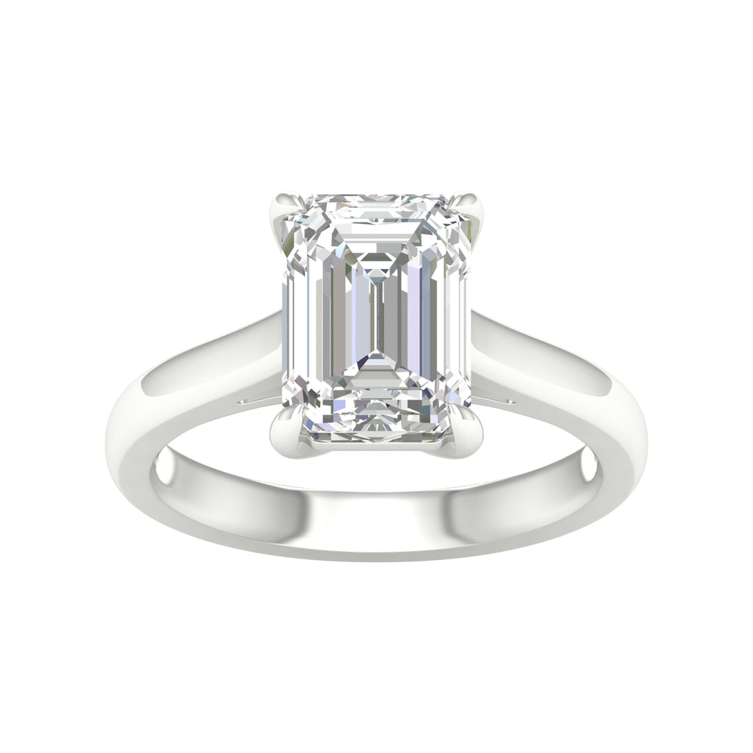 Brilliant 14K White Gold 3CT Lab Diamond Solitaire Ring