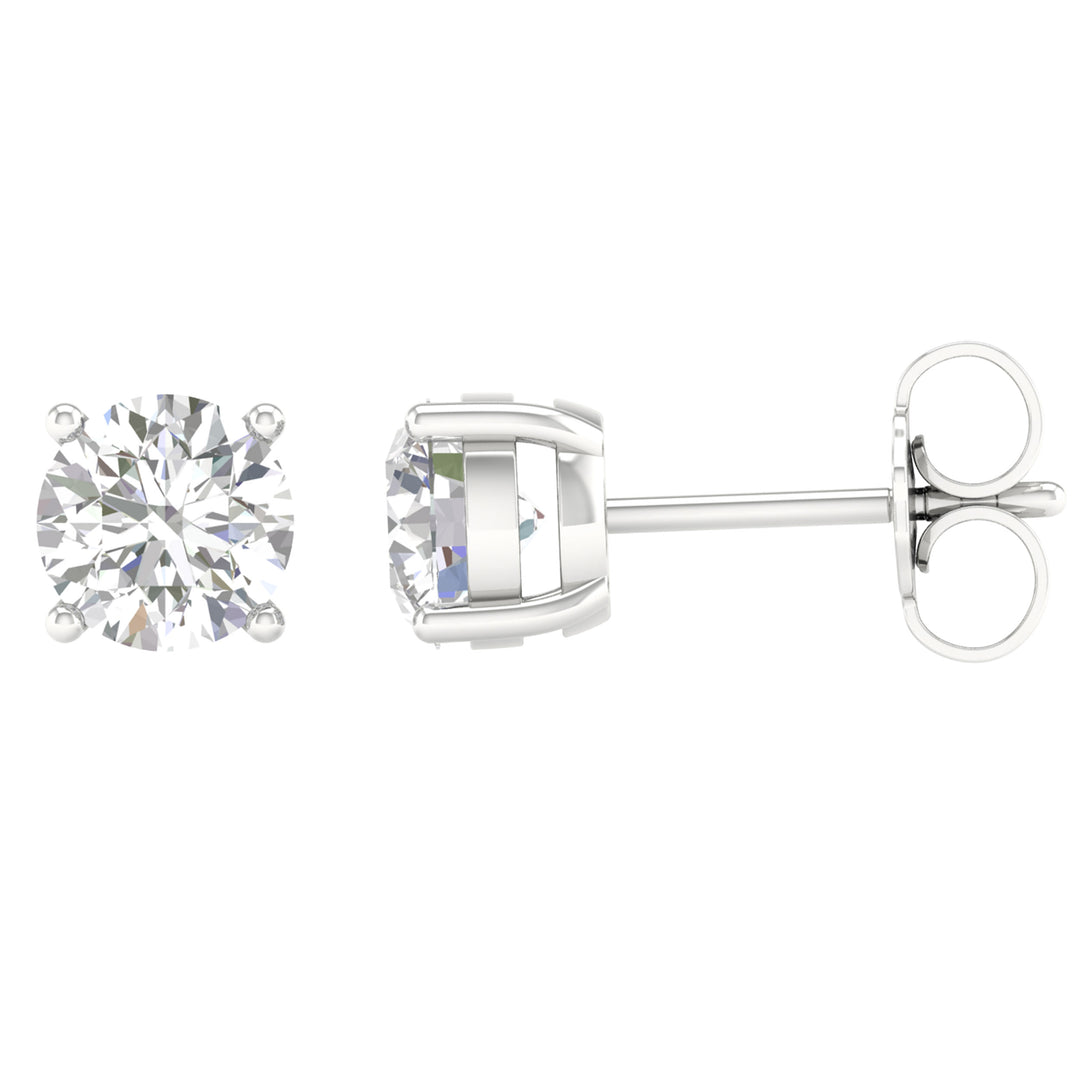 14k White Gold 4CT Lab Grown Diamond Stud Earrings