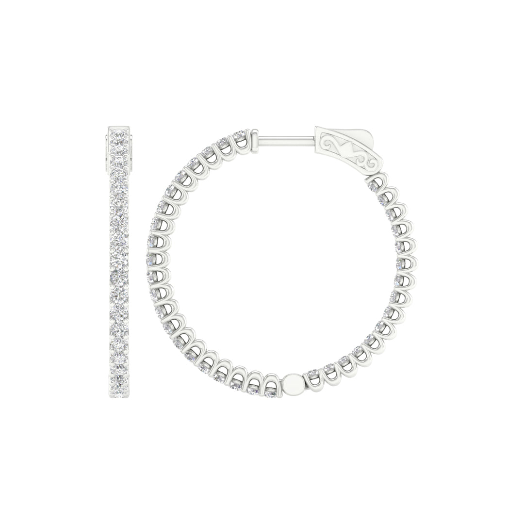Brilliant 14K White Gold Lab Diamond Hoop Earrings (2.00CT)