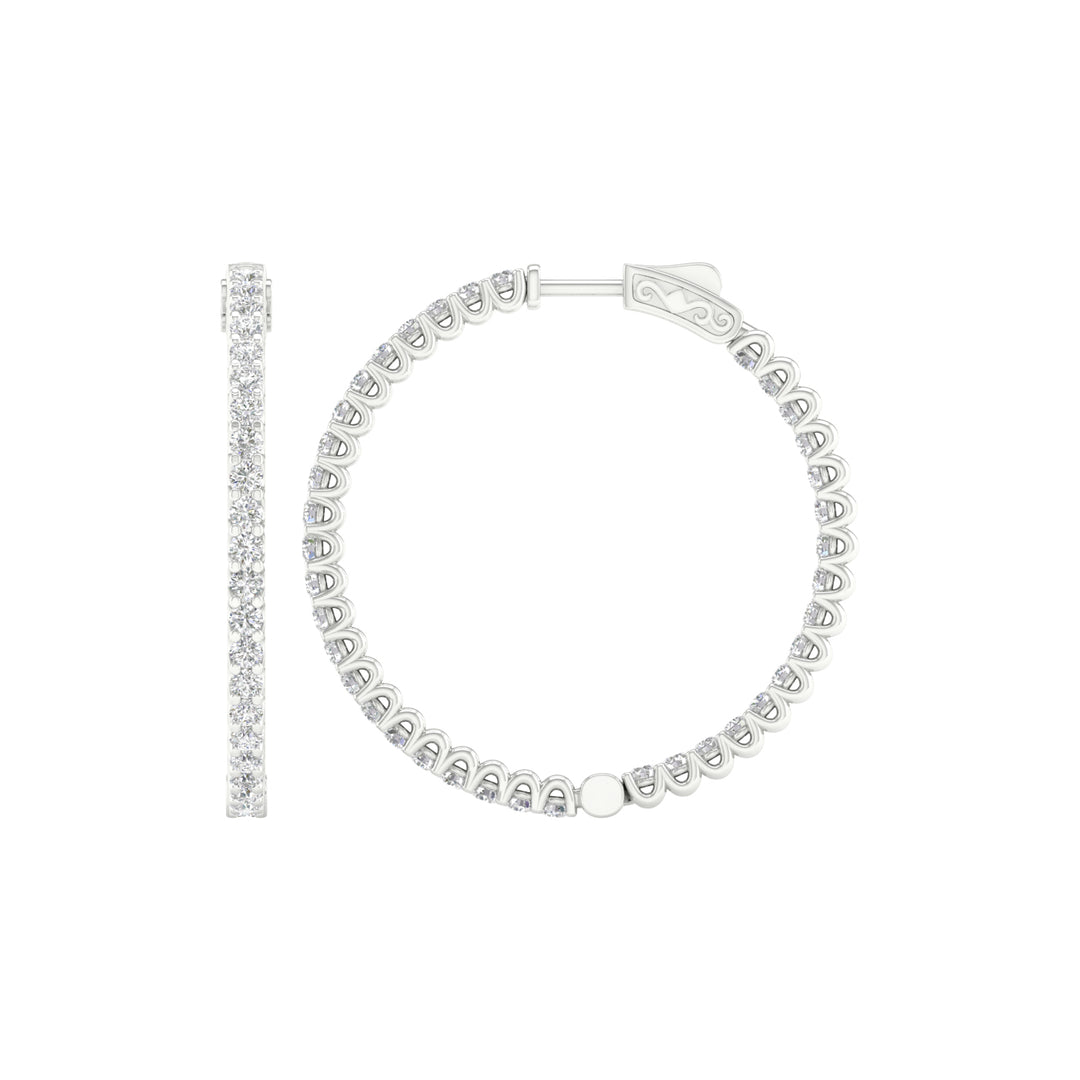 Brilliant 14K White Gold Lab Diamond Hoop Earrings (4.00CT)