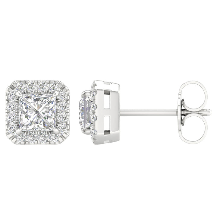 Brilliant 14K White Gold 1.15CT Lab Diamond Stud Earrings