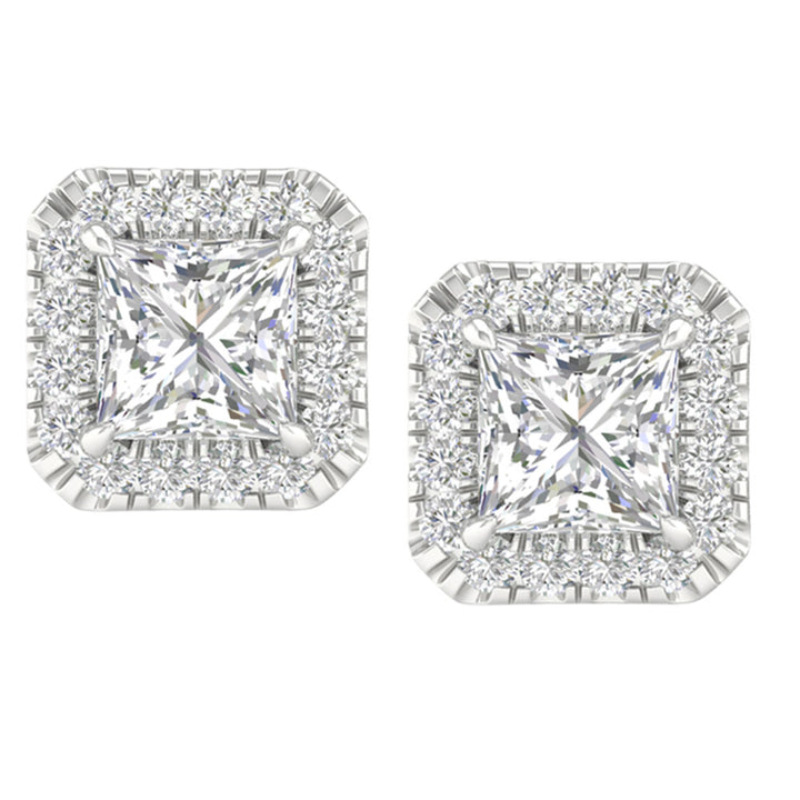Brilliant 14K White Gold 1.15CT Lab Diamond Stud Earrings