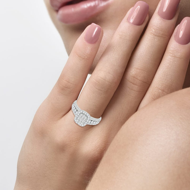 Luminous 14k White Gold 0.75ct Lab Diamond Engagement Ring