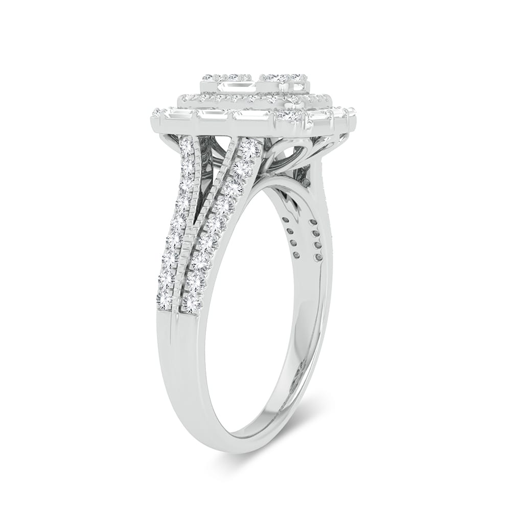Romantic 14k White Gold Lab Diamond Engagement Ring (0.75ct)