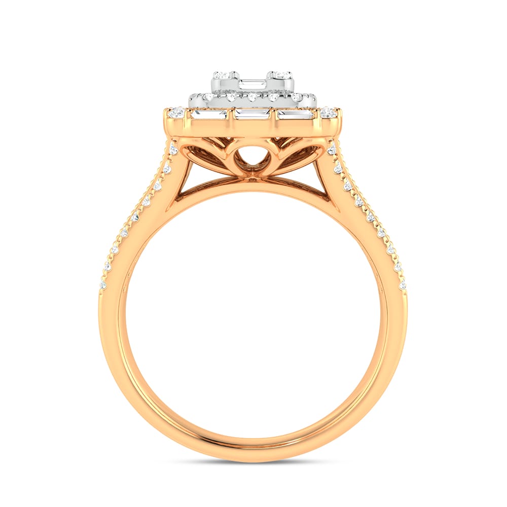 Romantic 14K Yellow Gold 0.75ct Lab Diamond Engagement Ring