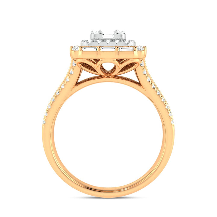 Romantic 14K Yellow Gold 0.75ct Lab Diamond Engagement Ring