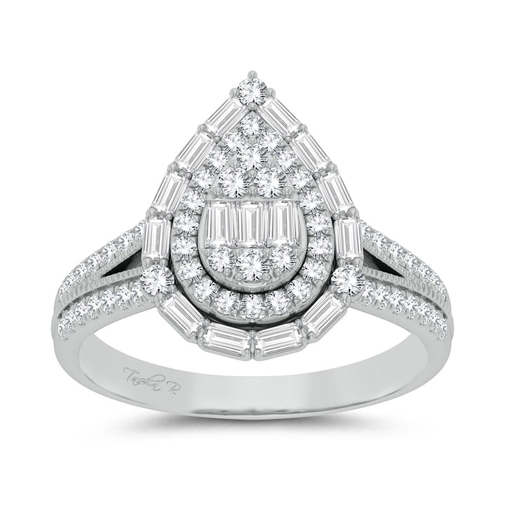 Romantic 14k White Gold 0.75ct Lab Diamond Engagement Ring