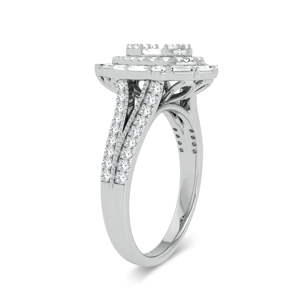 Romantic 14k White Gold 0.75ct Lab Diamond Engagement Ring