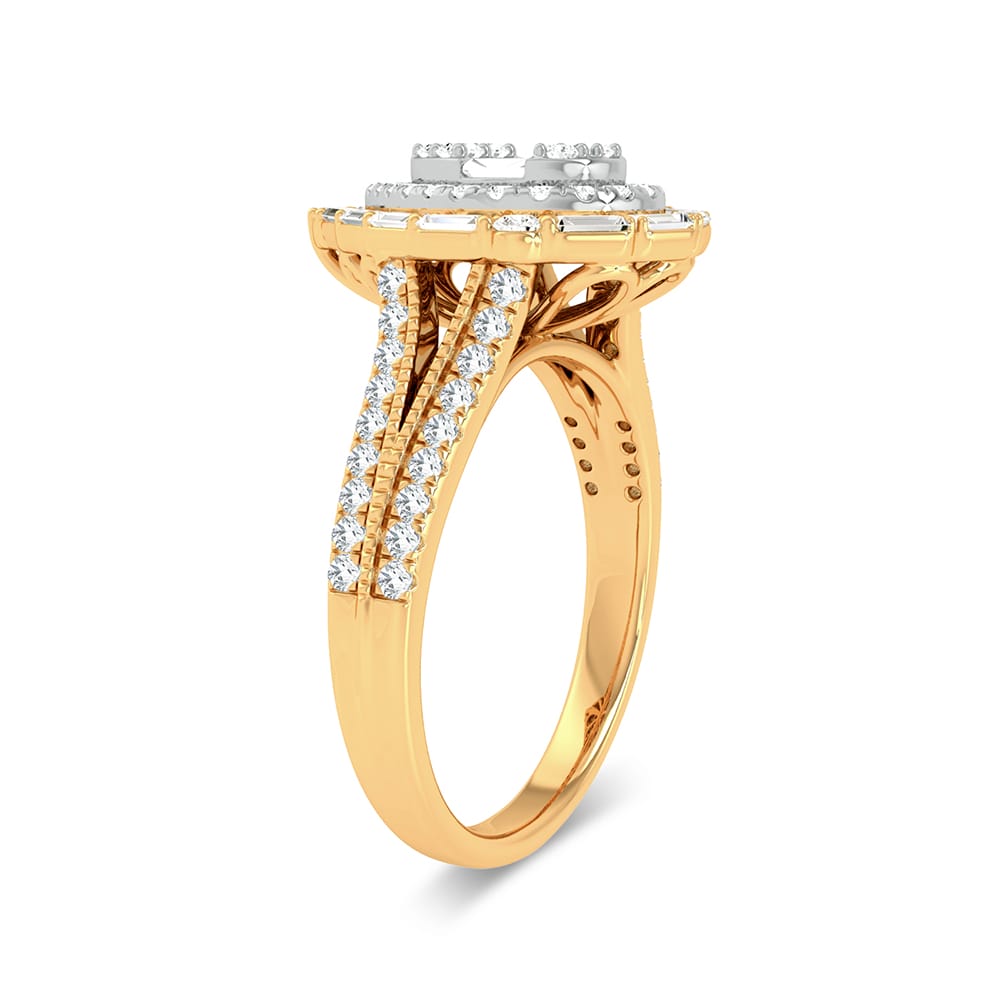 Romantic 14K Yellow Gold 0.75ct Lab Diamond Engagement Ring