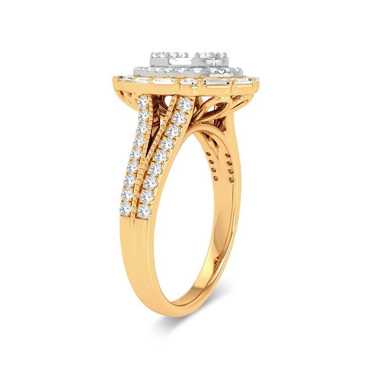 Romantic 14K Yellow Gold 0.75ct Lab Diamond Engagement Ring