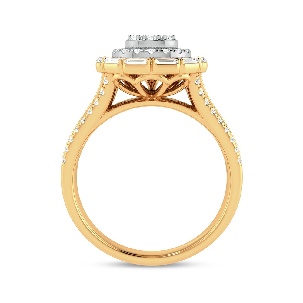 Romantic 14K Yellow Gold 0.75ct Lab Diamond Engagement Ring