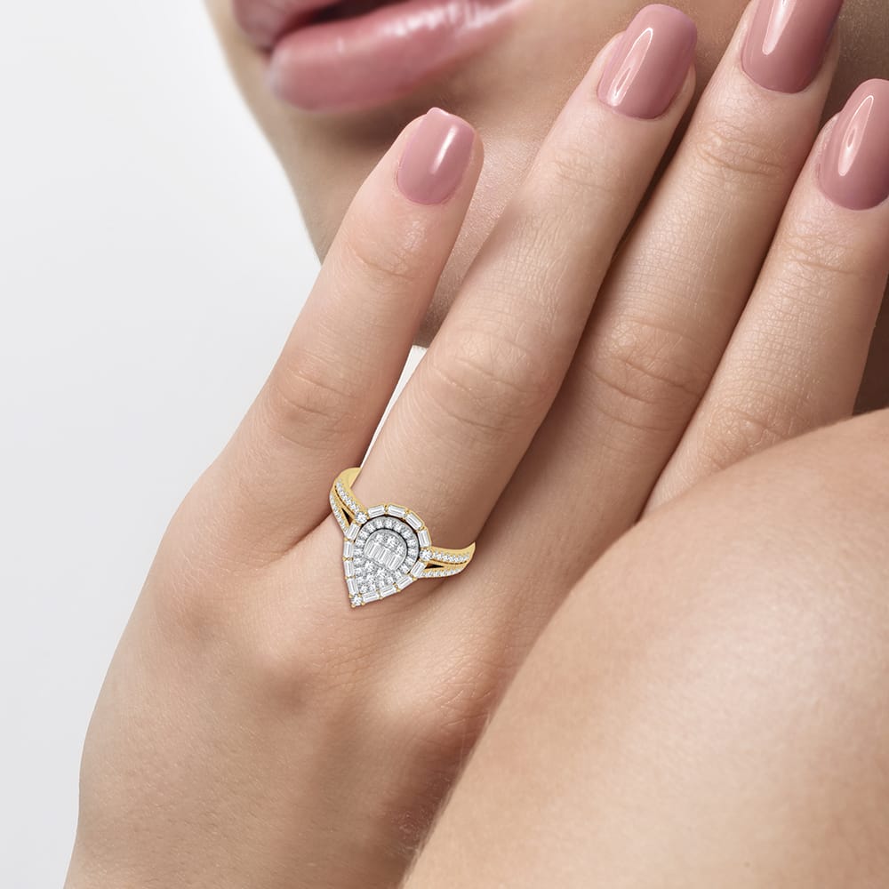 Romantic 14K Yellow Gold 0.75ct Lab Diamond Engagement Ring