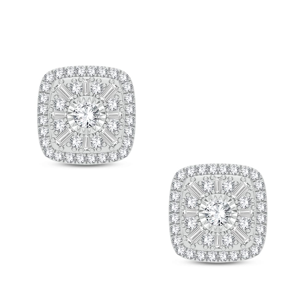 Romantic 14k White Gold 0.50ct Diamond Drop Earrings