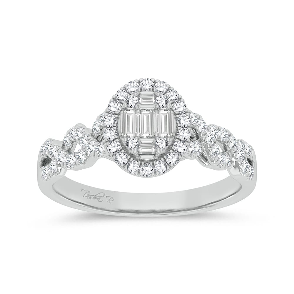 Romantic White Gold Diamond Fashion Ring for Her - Valentine 2023