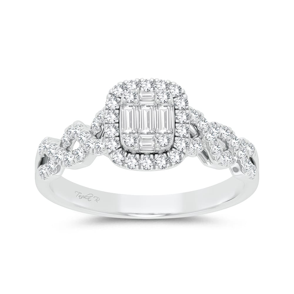 Sparkling 14k White Gold 0.50ct Diamond Womens Ring