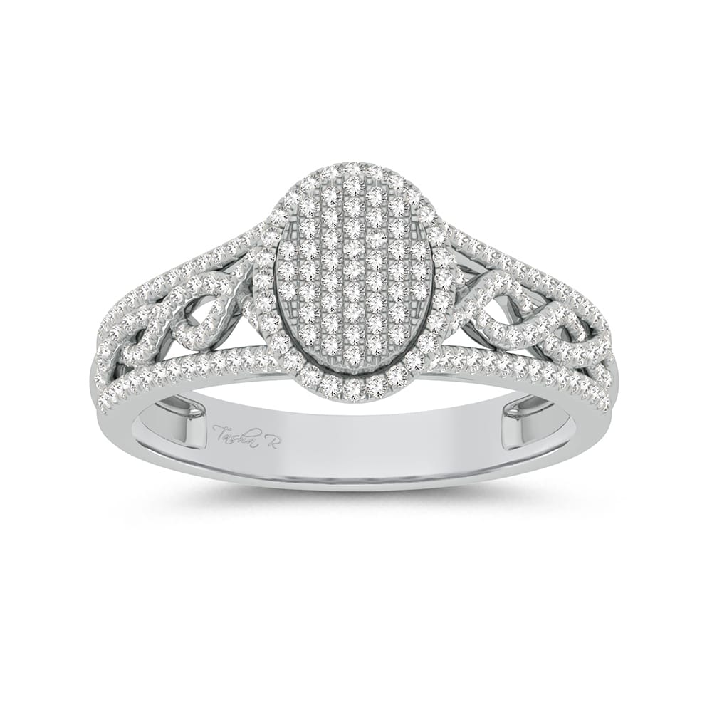 Romantic White Gold Diamond Fashion Ring for Her - Valentine 2023