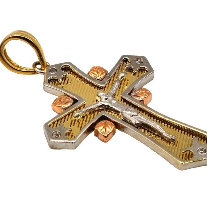 14k Gold Multi Tone Gold Cross Pendant