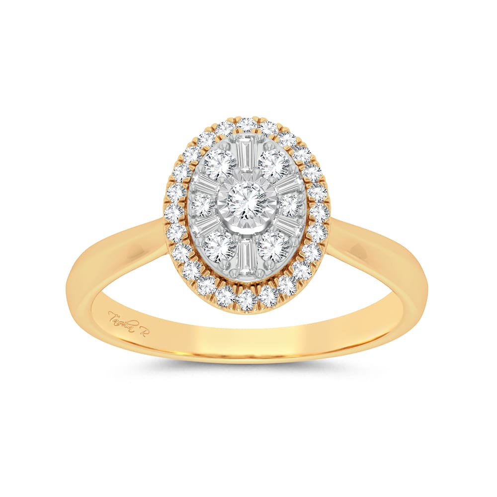 Valentines 14k Yellow Gold 0.25ct Lab Diamond Fashion Ring