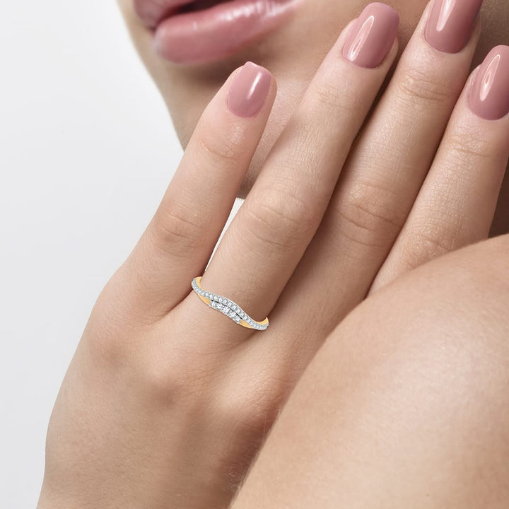 10K Yellow Gold 0.25ct Lab Diamond Womens Ring Enhancer