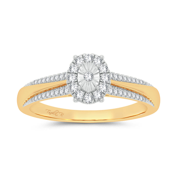 Chic 10k Yellow Gold Lab Diamond Fashion Ring for Women