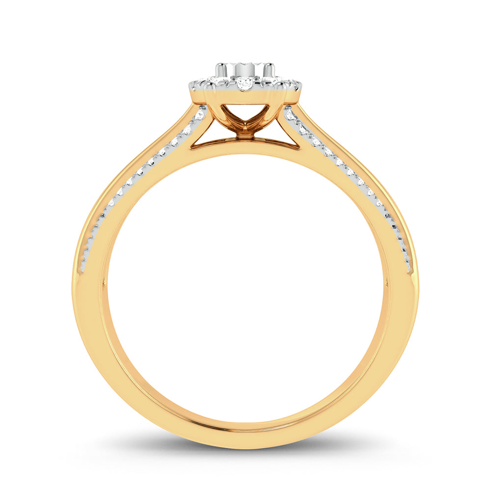 Chic 10k Yellow Gold Lab Diamond Fashion Ring for Women