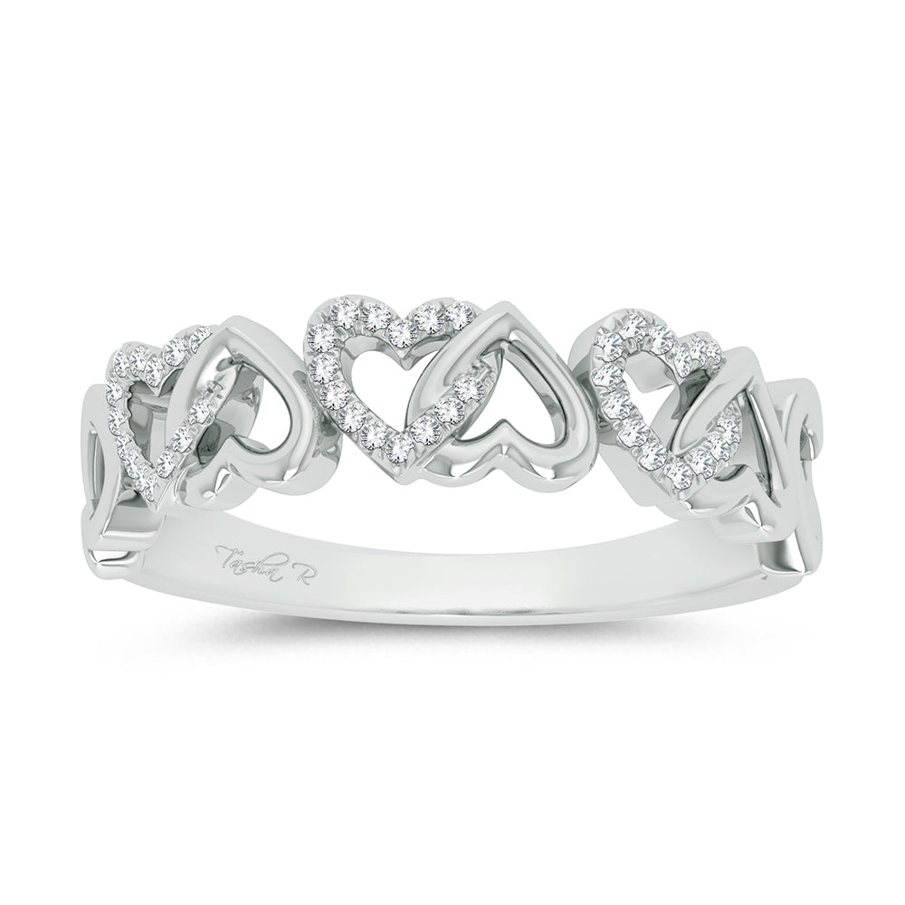 Chic 10k White Gold Diamond Accent Ring for Women