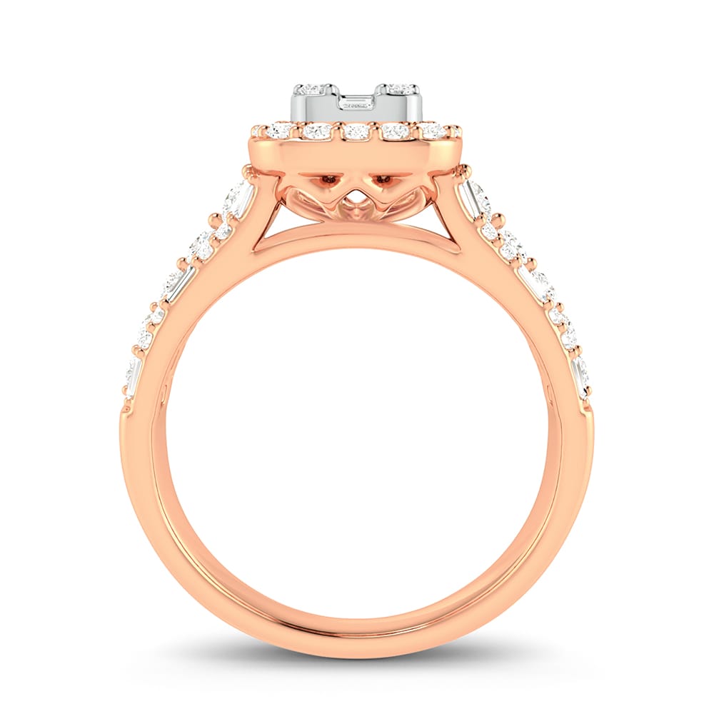 Timeless 14k Rose Gold 0.75ct Lab Diamond Engagement Ring