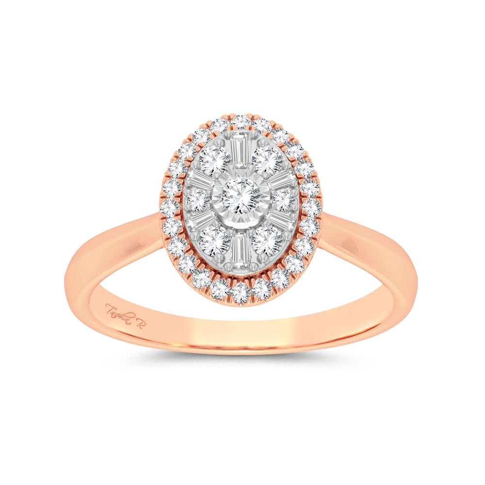 Romantic 14k Rose Gold 0.25ct Diamond Fashion Ring