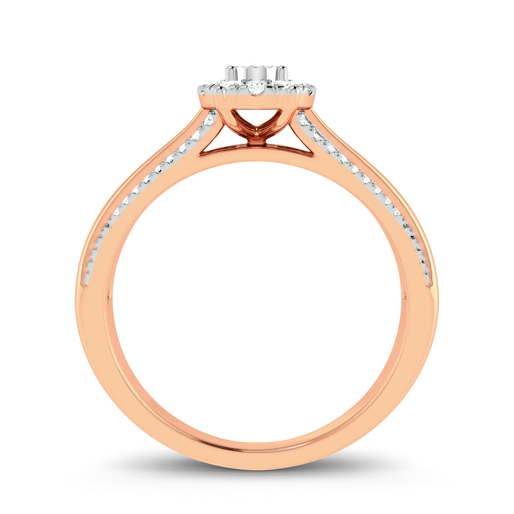 Chic 10k Rose Gold 0.15ct Lab Diamond Womens Fashion Ring