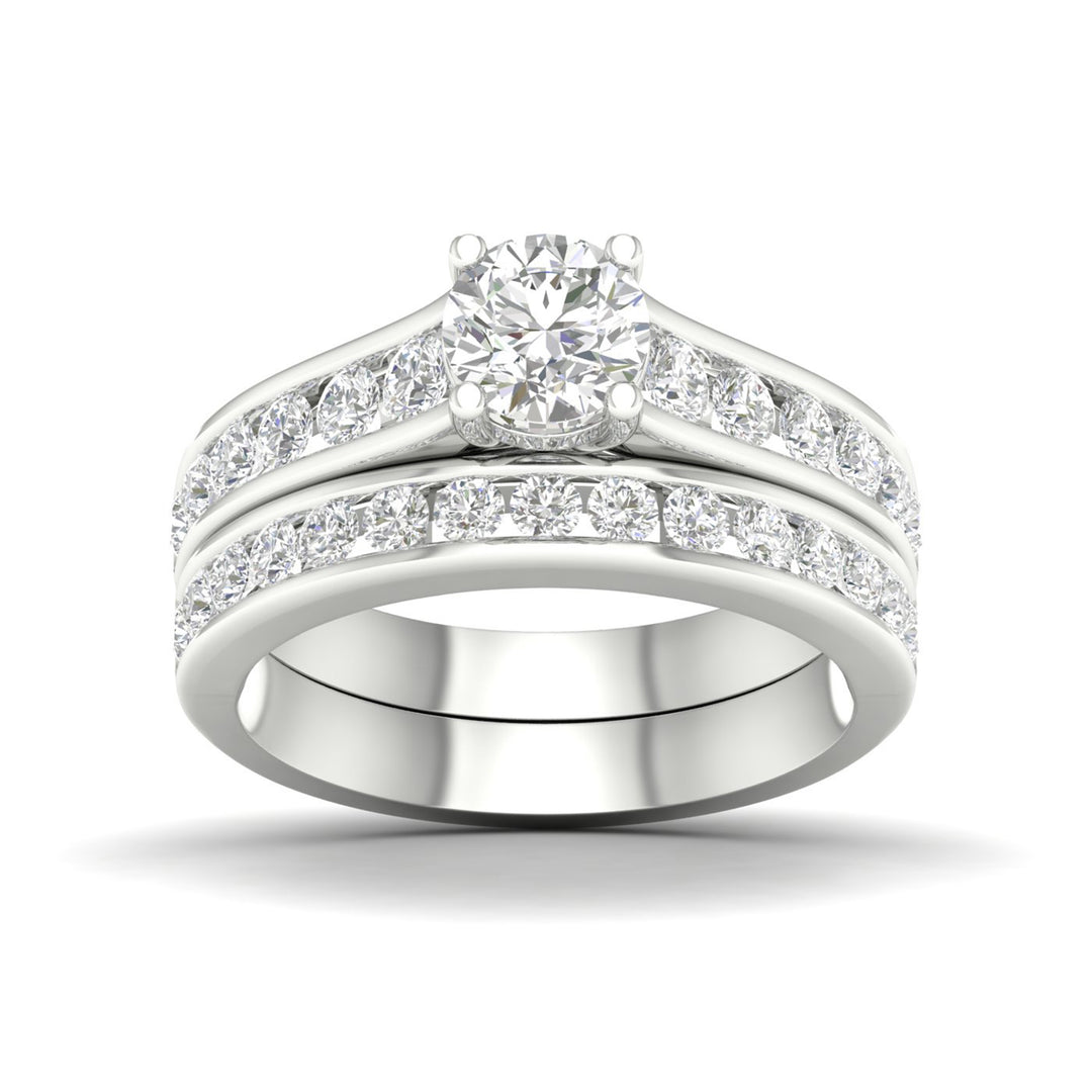 14K White Gold 2.00CT Lab Grown Diamond Bridal Set