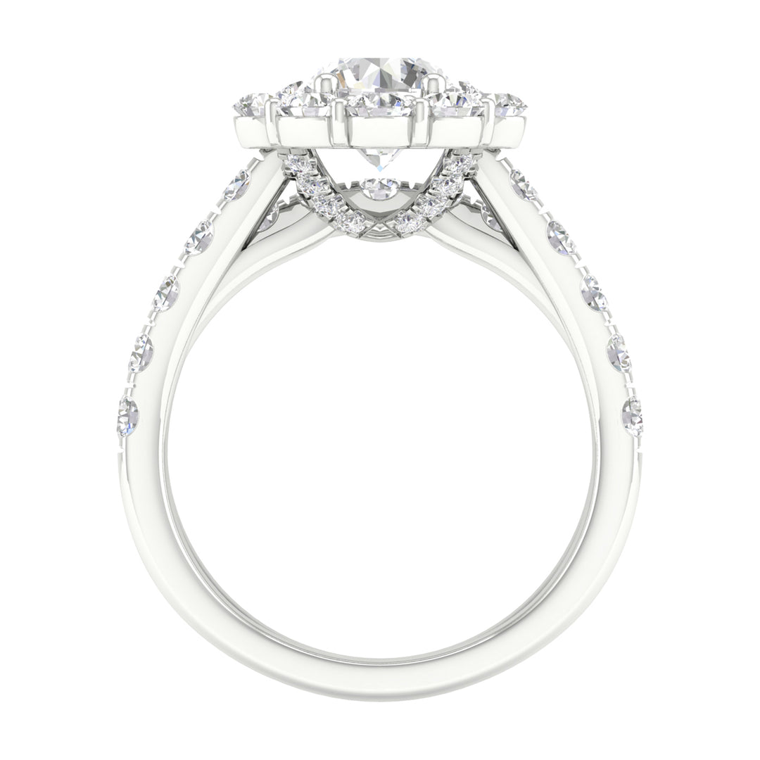 Brilliant 14K White Gold 3CT Lab Grown Diamond Bridal Ring