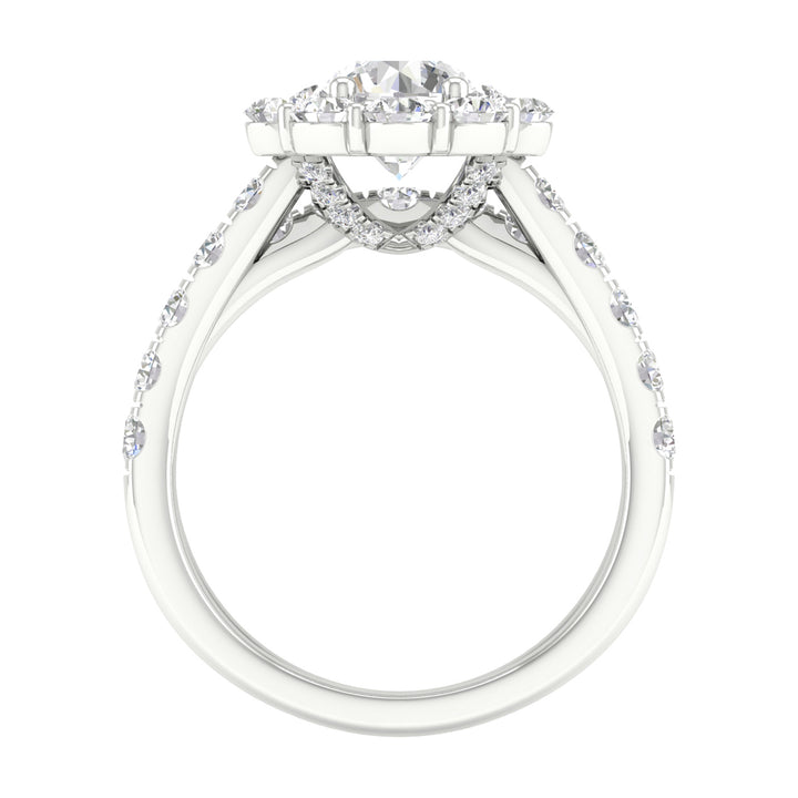 Brilliant 14K White Gold 3CT Lab Grown Diamond Bridal Ring