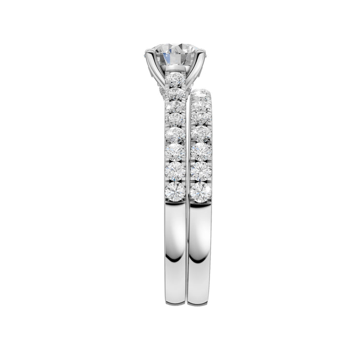 14k White Gold 1.75CT Lab Grown Diamond Bridal Ring Set
