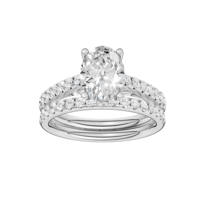 14k White Gold 2.33CT Lab Grown Diamond Bridal Elegance Ring Set